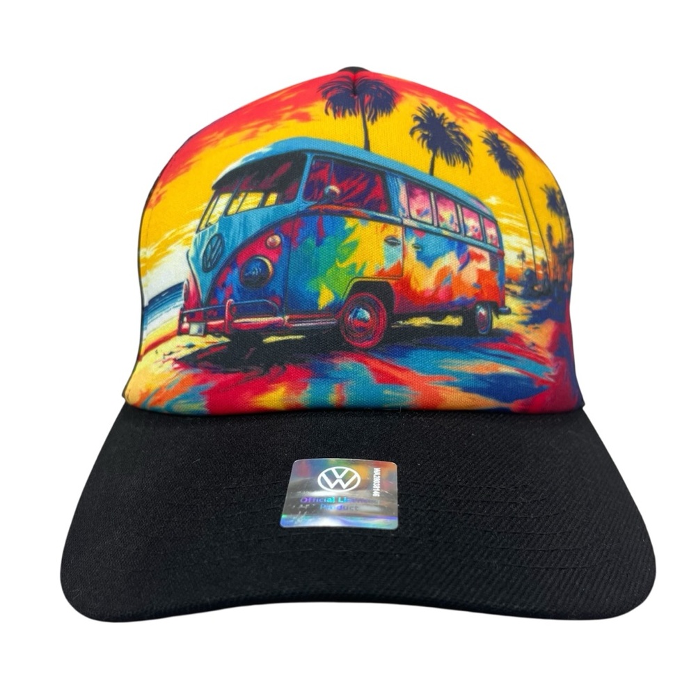 Open Road VW Bus Trucker Hat One Size Multicolor Mesh Snapback NWT‎